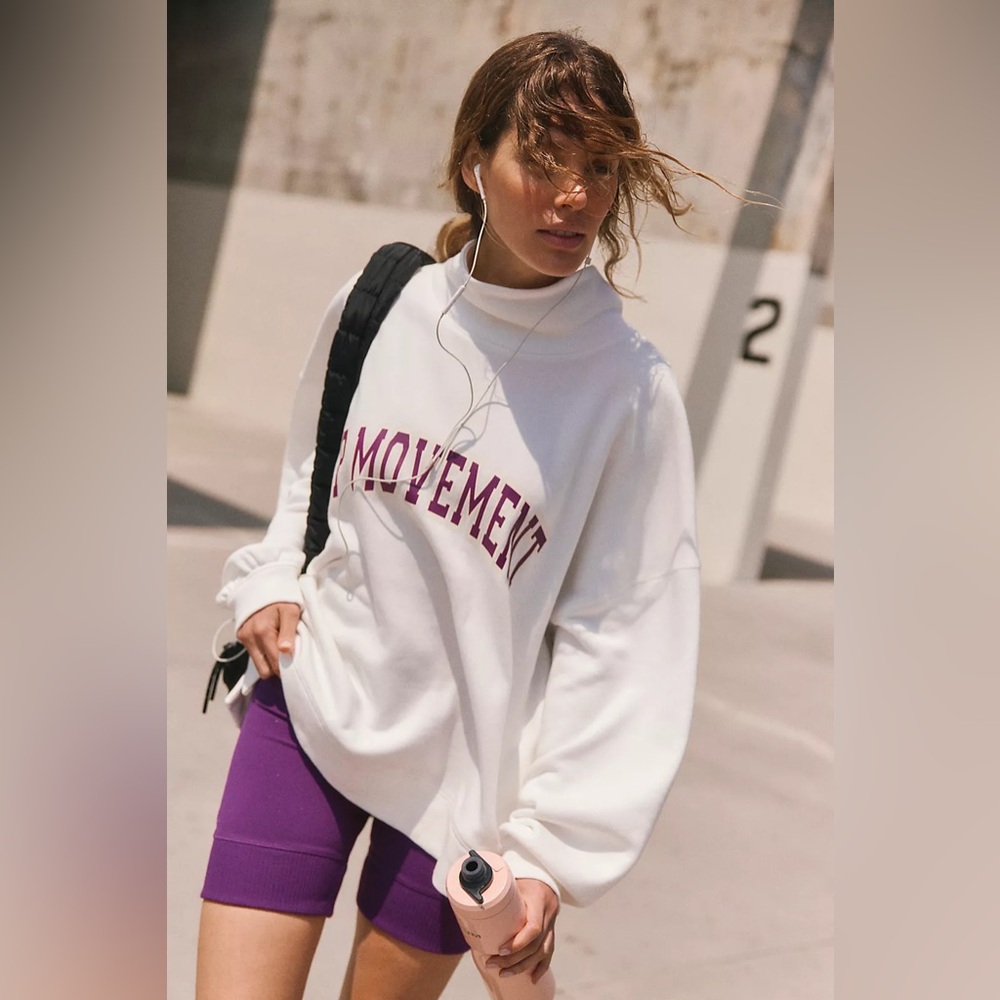 NWOT FREE PEOPLE MOVEMENT Victory Set *TOP ONLY* | White Mulberry Combo $148